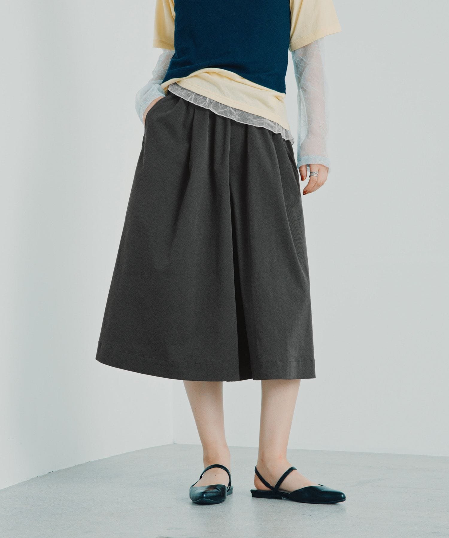 LEPSIM キュロットパンツ レプシィム パンツ キュロット グレー カーキグリーン