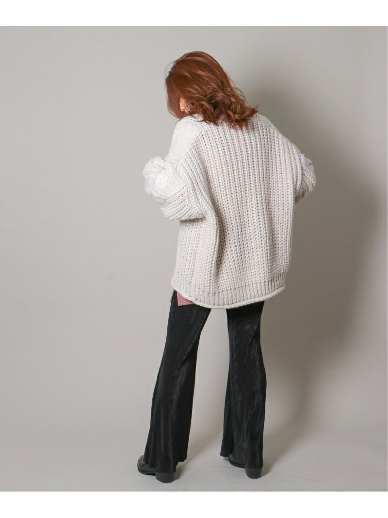 VENCE share style 1.5Gロービングケーブル編みカーディガン ヴァンス エクスチェンジ トップス カーディガン ホワイト グレー グリーン ブラウン【送料無料】のサムネイル