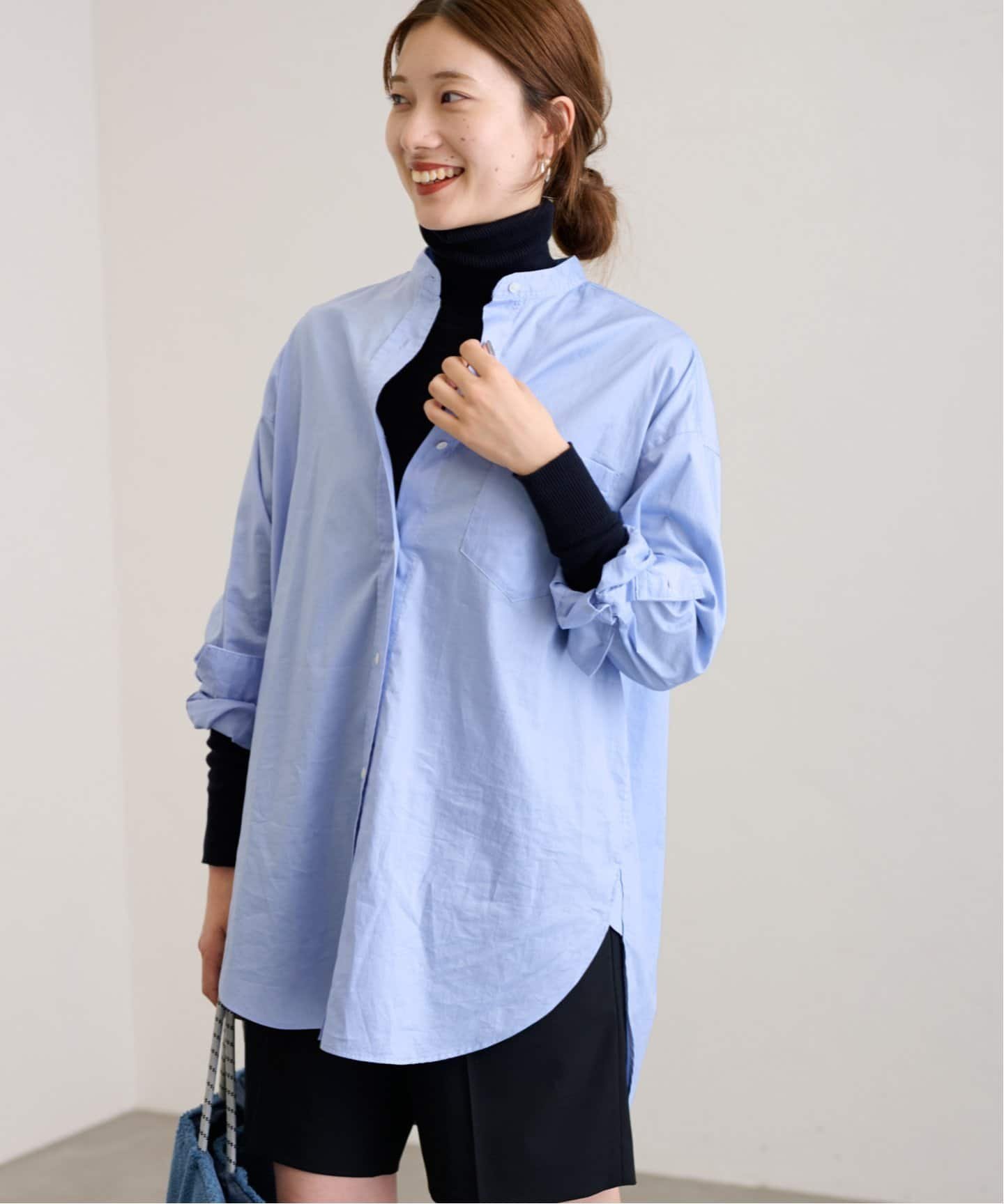 【SALE／30%OFF】FRAMeWORK コットンロングシャツ フレームワーク トップス シャツ・ブラウス ブラック ホワイト【送料無料】のサムネイル