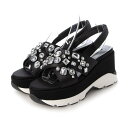 【SALE/53%OFF】EVOL ビジューサテンクロス厚底スポーツサンダル イーボル シューズ・靴 サンダル ブラウン ベージュ【送料無料】