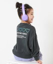 【SALE/37%OFF】devirock デビラボ ガールズ プリント クロップド丈 トレーナー デビロック トップス スウェット・トレーナー パープル グリ...