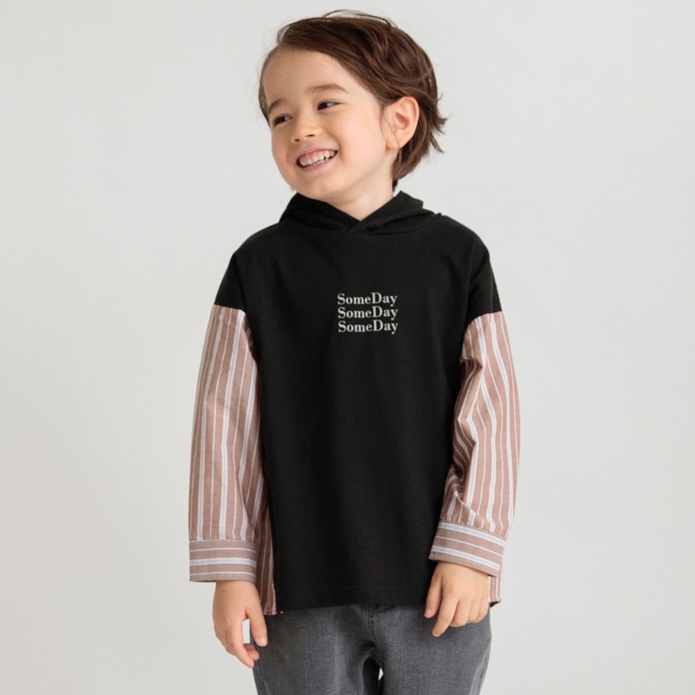 branshes HOBOシャツパーカー ブランシェス トップス カットソー・Tシャツ ホワイト ブラック