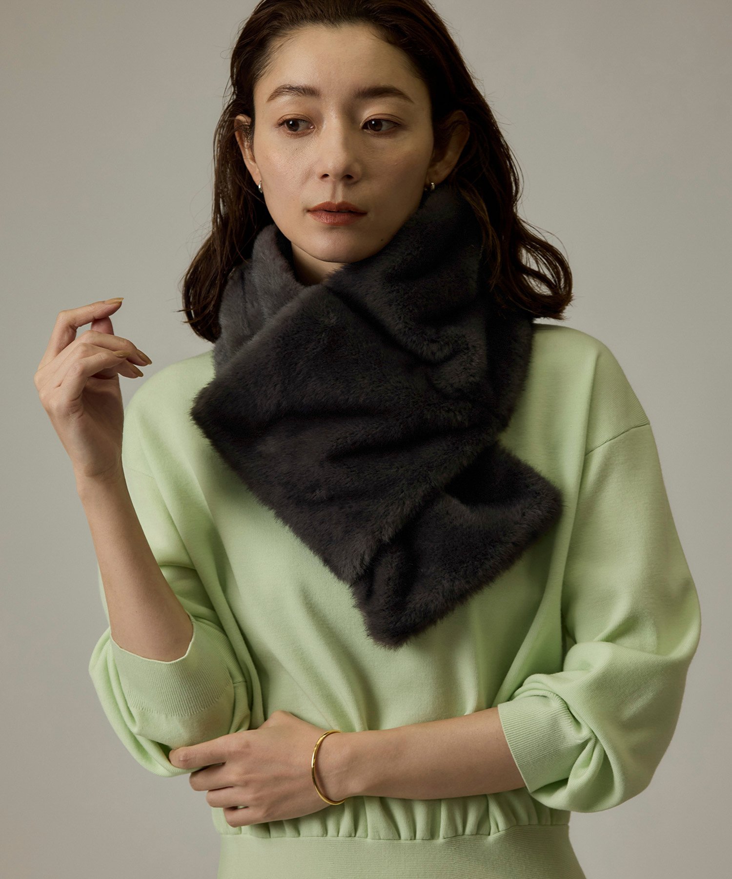 【SALE/30%OFF】ROPE' 【LIMONTA】Thin Down リバーシブルマフラー ロペ ファッション雑貨 マフラー・ストール・ネックウォーマー ホワイト グレー【送料無料】