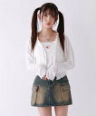 【SALE/50%OFF】repipi armario 【2Pセット】カットメロウカーディガン×キャミソール レピピアルマリオ トップス アンサンブル ホワイト ブラック