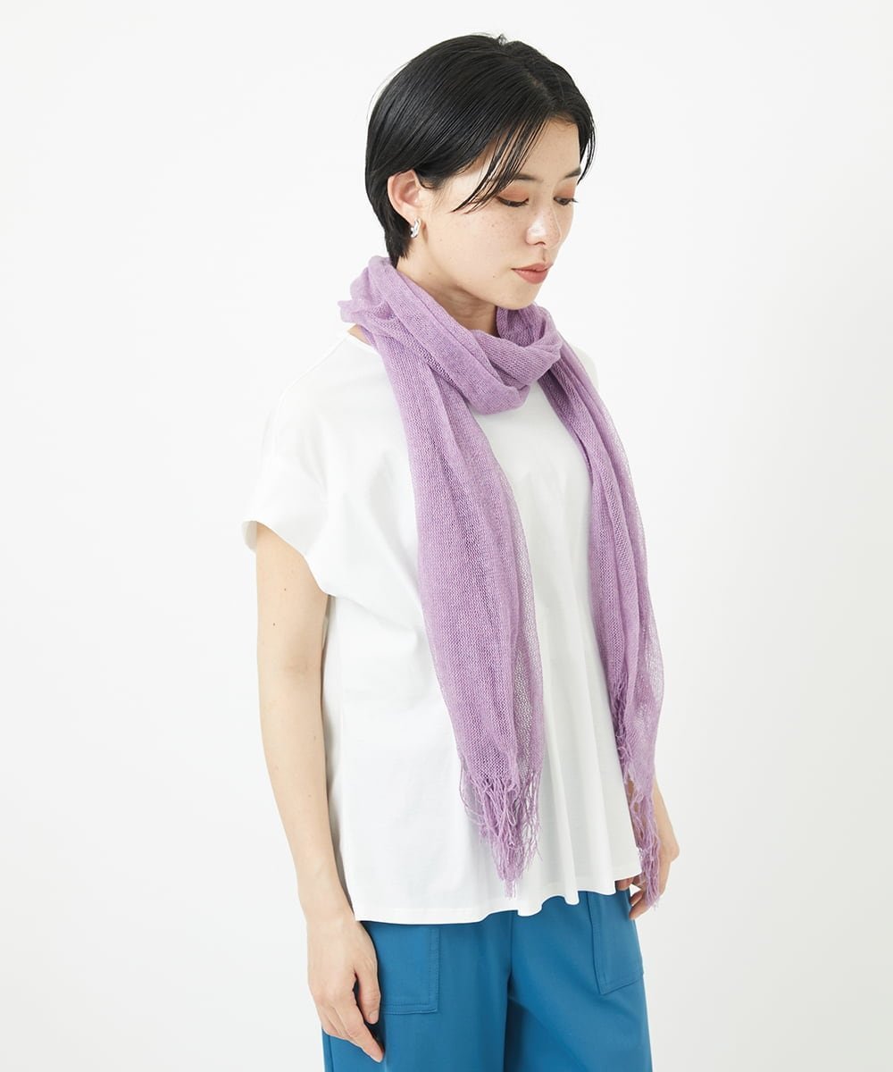 【SALE／50%OFF】GEORGES RECH（小さいサイズ） [イタリア製]メッシュストール メゾンドゥサンク ファッション雑貨 マフラー・ストール・ネックウォーマー パープル グリーン【送料無料】