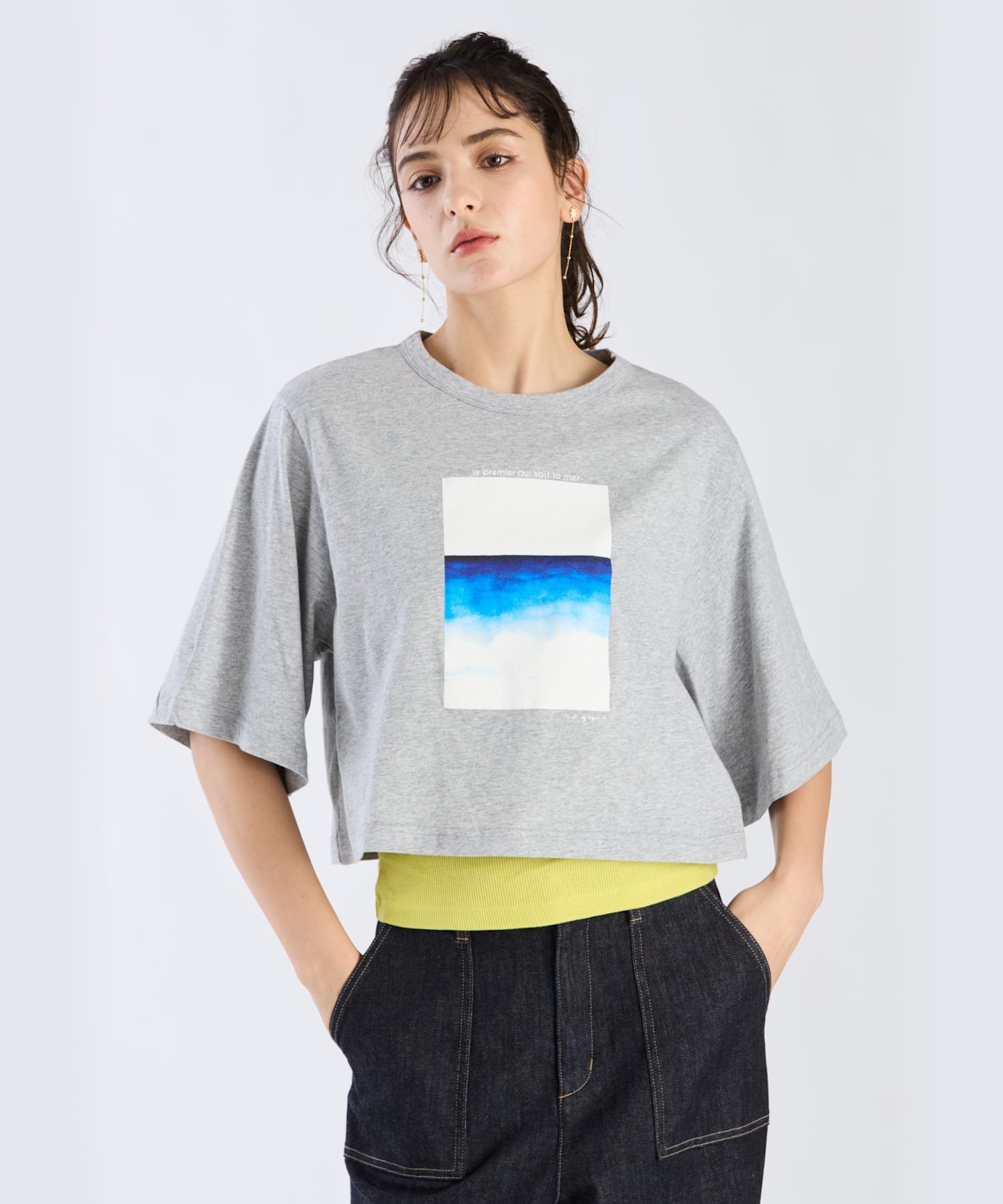 【SALE／30%OFF】To b. by agnes b. シープリントTシャツ アニエスベー トップス カットソー・Tシャツ グレー【送料無料】のサムネイル