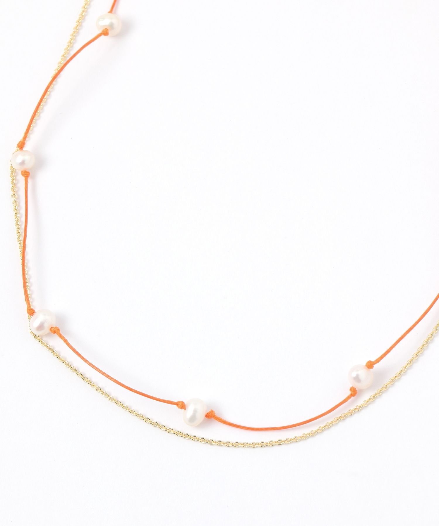 GLOBAL WORK 紐淡水パール2連ネックレス/490060 グローバルワーク アクセサリー・腕時計 ネックレス グリーン ブラック オレンジ ブルー(4)