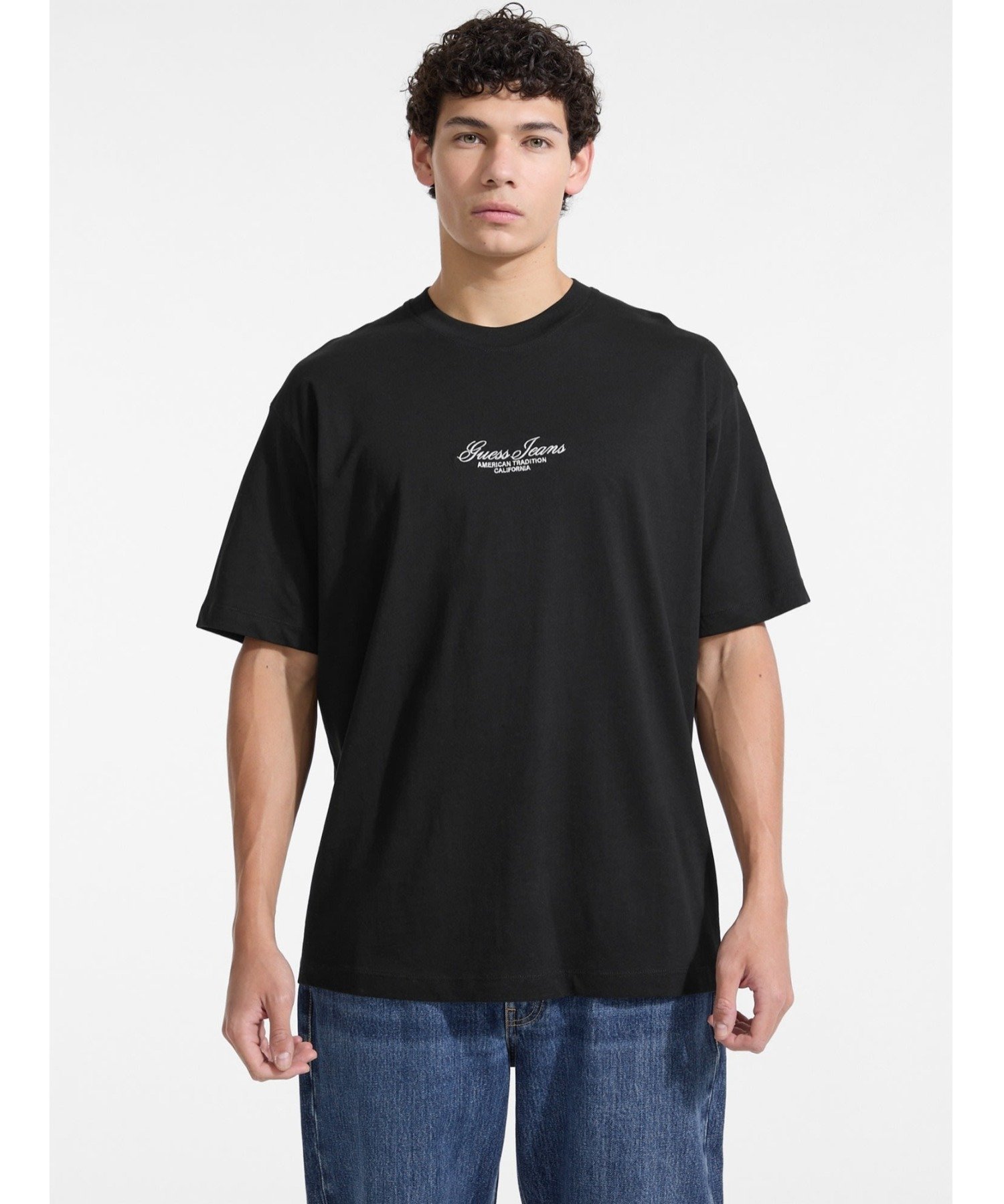 GUESS JEANS 半袖Tシャツ (M)Cn Ss Os Tee ゲス トップス カットソー・Tシャツ グリーン ネイビー ホワイト ブラック