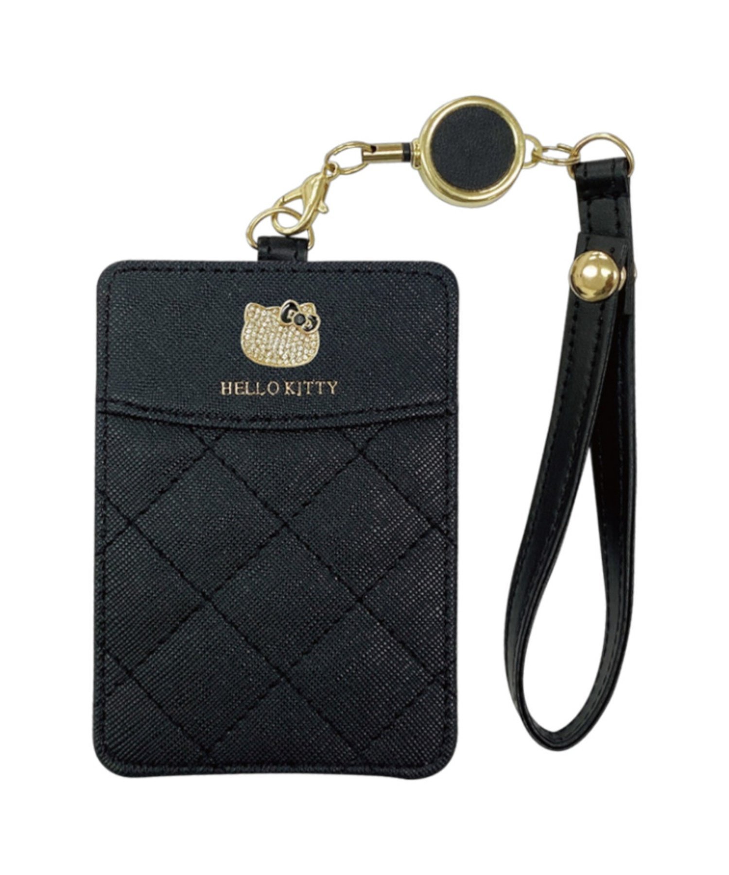 BACKYARD FAMILY キャラクター リール付パスケース ローラ 財布・ポーチ・ケース パスケース・定期入れ ブラック ピンク