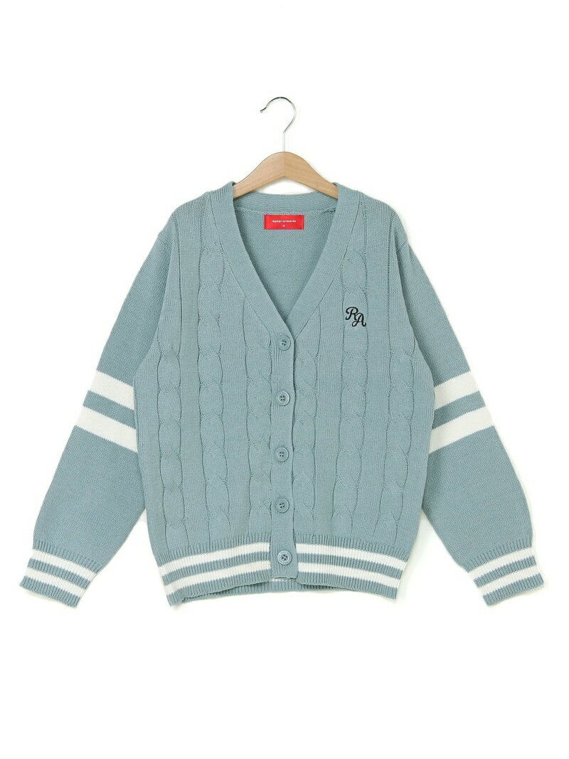 【SALE／62%OFF】repipi armario コットンケーブルニットCD レピピアルマリオ トップス カーディガン ブルー ブラウン ベージュのサムネイル