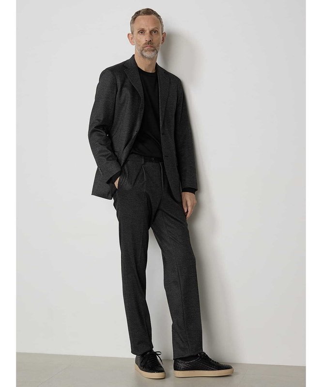 Aquascutum MEN 【セットアップ対応】TEC.3 Knit Houndstooth Pants アクアスキュータム パンツ スラックス・ドレスパンツ グレー ネイビー【送料無料】
