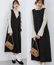 【SALE/50%OFF】ROPE' PICNIC 前後2WAY/ジャージメルトンワンピース ロペピクニック ワンピース・ドレス ワンピース ブラック ブラウン...