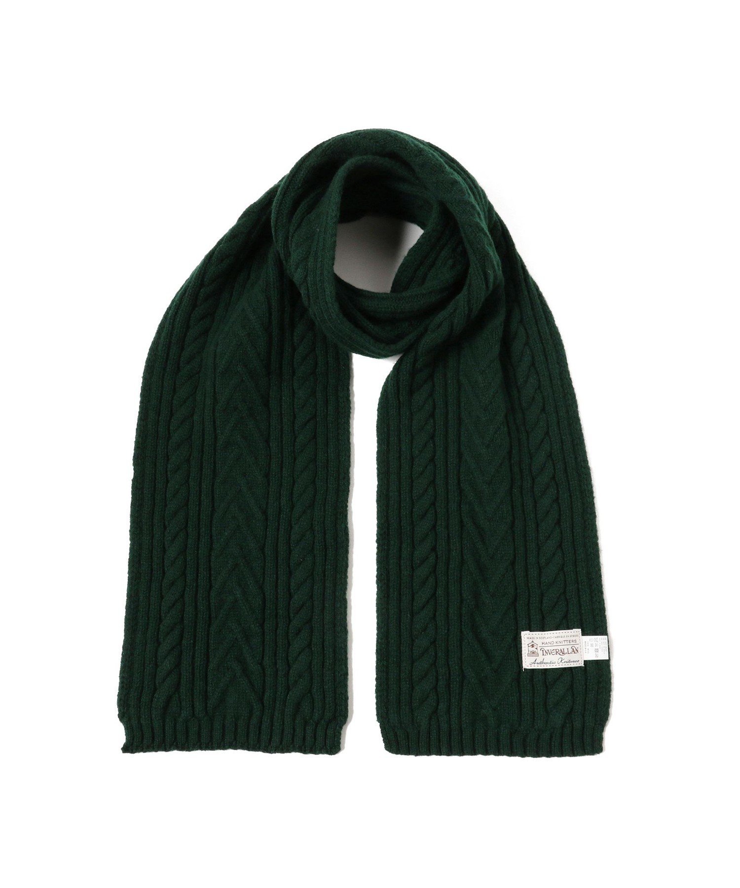 【SALE/30%OFF】BEAMS PLUS 【1/16新規値下げ】INVERALLAN / Cable Rib Scarf ビームス メン ファッション雑貨 マフラー・ストール・ネックウォーマー ネイビー グリーン【送料無料】