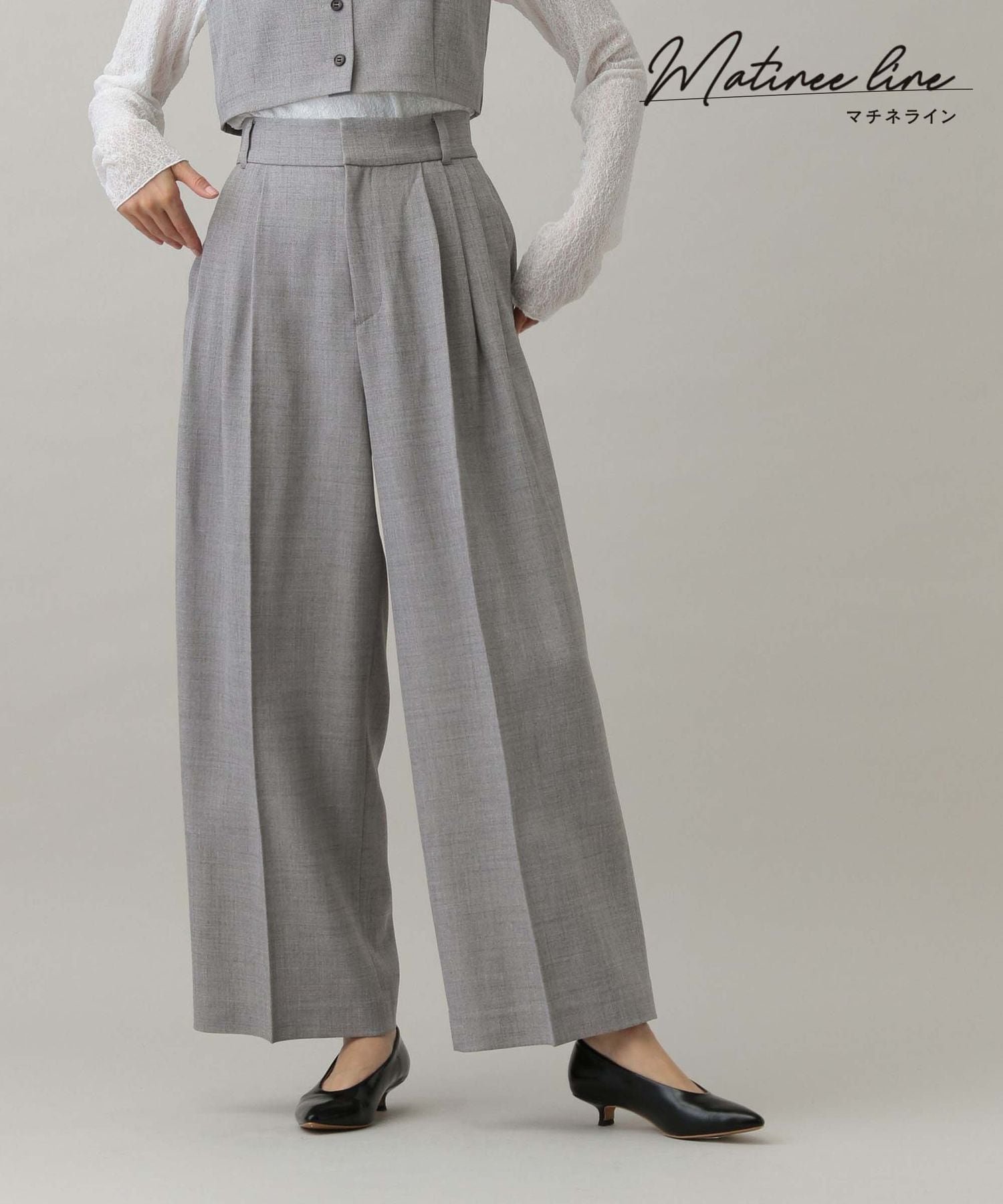 【SALE／40%OFF】GLOBAL WORK MATINEE LINE/カセットアップワイドパンツ/282526 グローバルワーク パンツ その他のパンツ グレー ベージュ【送料無料】 stylife-14906166 Rakuten Fashion サンプル画像2