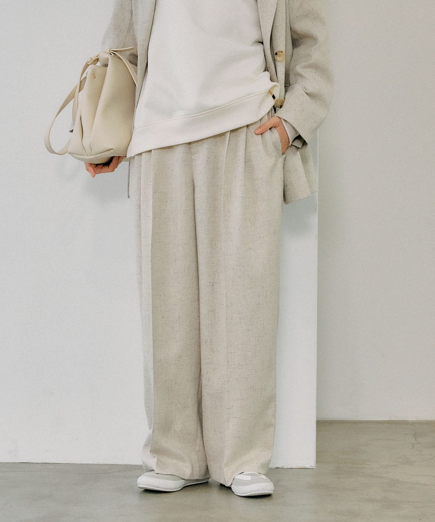 【SALE／40%OFF】GLOBAL WORK MATINEE LINE/カセットアップワイドパンツ/282526 グローバルワーク パンツ その他のパンツ グレー ベージュ【送料無料】 stylife-14906166 Rakuten Fashion サンプル画像3