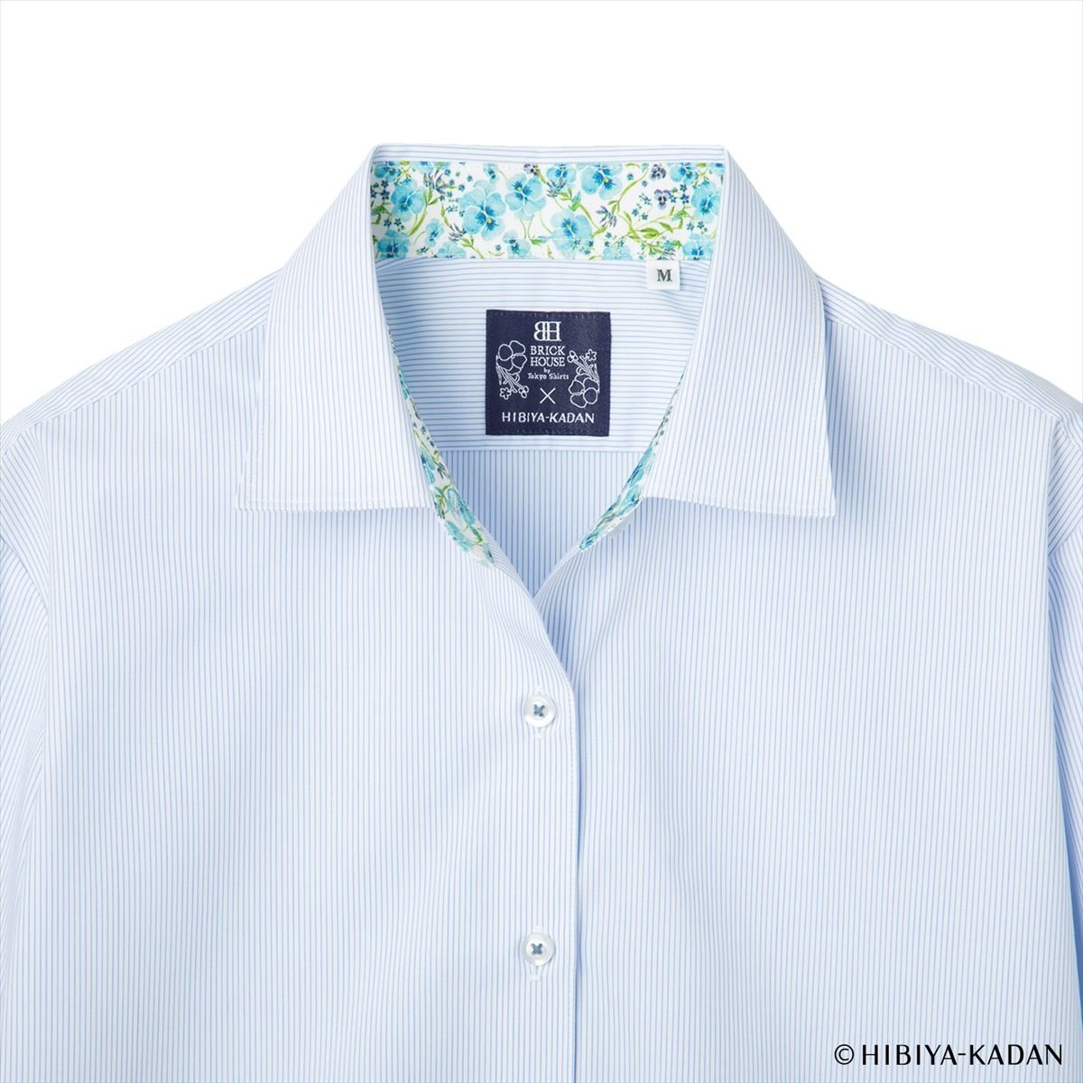 【TOKYO SHIRTS×HIBIYA KADAN】 透け防止 ワイド 長袖 形態安定 レディースシャツ BL01K301AB14W1S-13 トーキョーシャツ スーツ・フォーマル Yシャツ・カッターシャツ ブルー