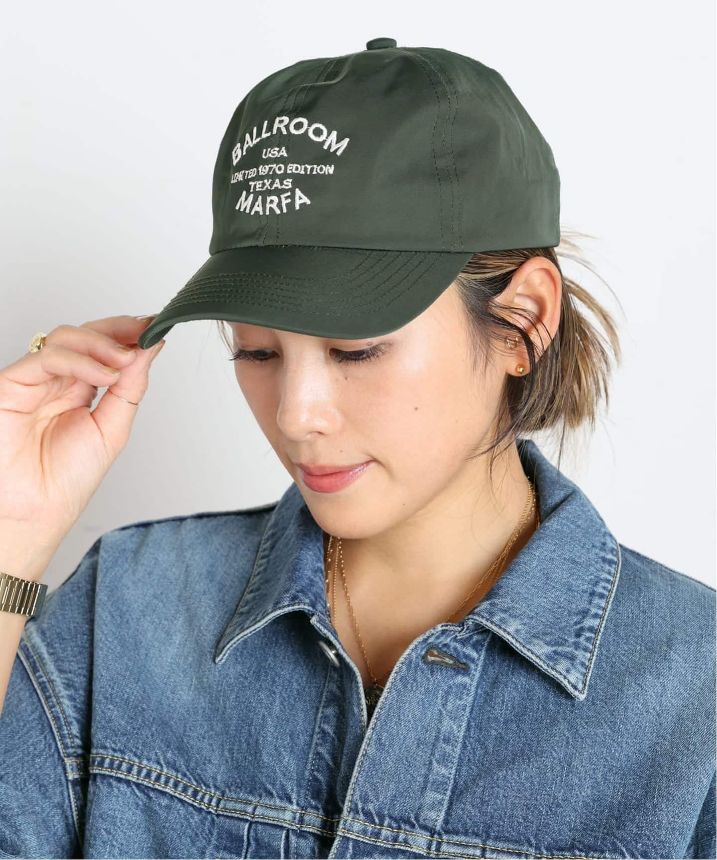 AP STUDIO 【pcnq/パークニック】別注BALLROOM MARFA CAP エーピーストゥディオ 帽子 キャップ グリーン【送料無料】