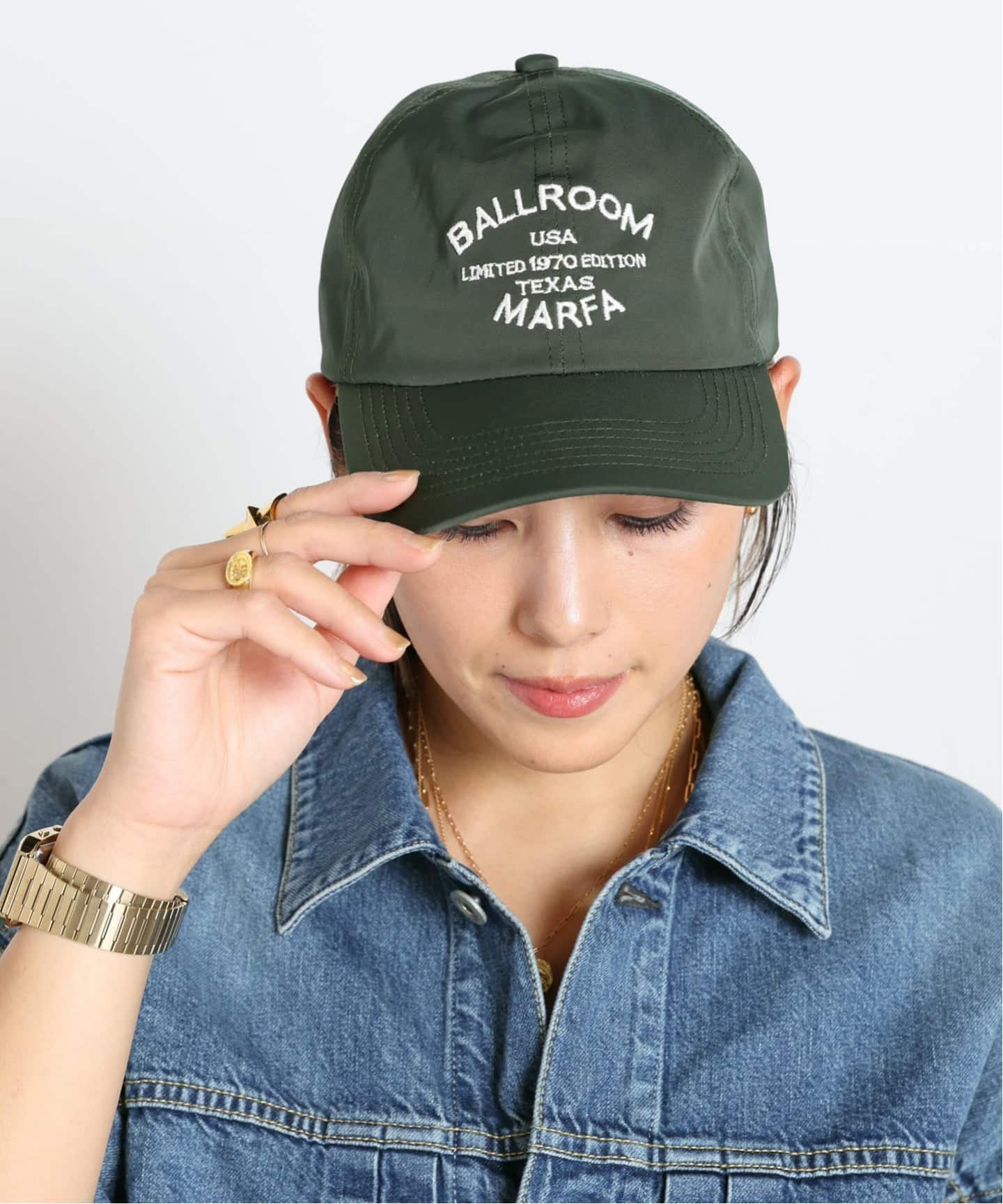 AP STUDIO 【pcnq/パークニック】別注BALLROOM MARFA CAP エーピーストゥディオ 帽子 キャップ グリーン【送料無料】