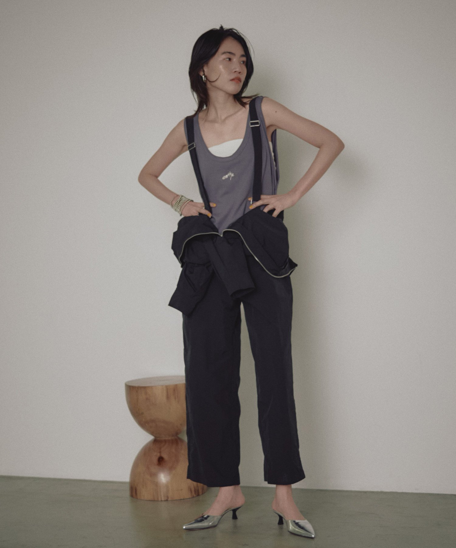【SALE／71%OFF】PAL GROUP OUTLET 【earthy_】ナイロンジャンプスーツ パル グループ アウトレット オールインワン・オーバーオール オーバーオール・サロペット ホワイト ブラック【送料無料】