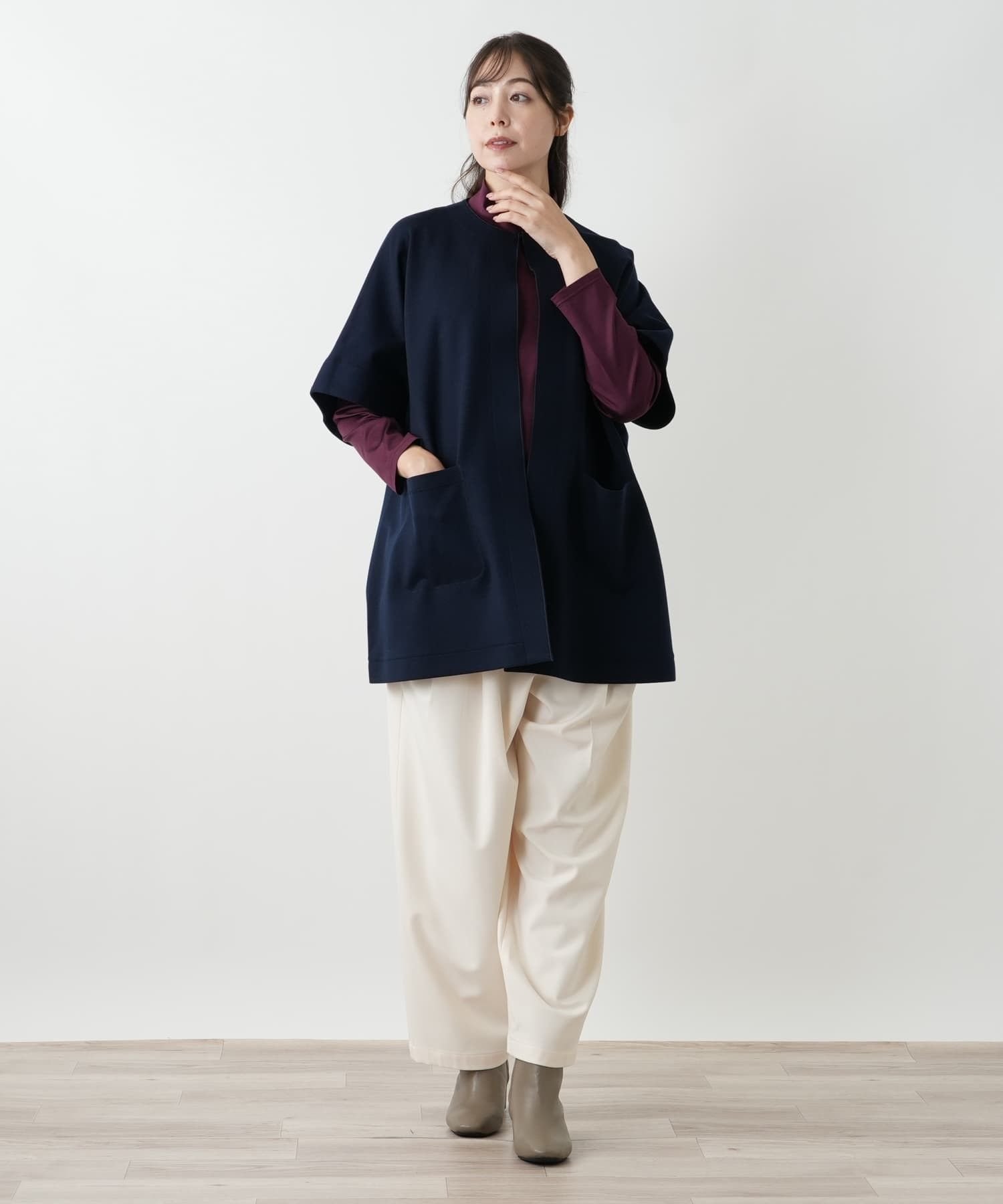 Leilian PLUS HOUSE ジャケット レリアン プラスハウス ジャケット・アウター テーラードジャケット・ブレザー ネイビー ブラウン