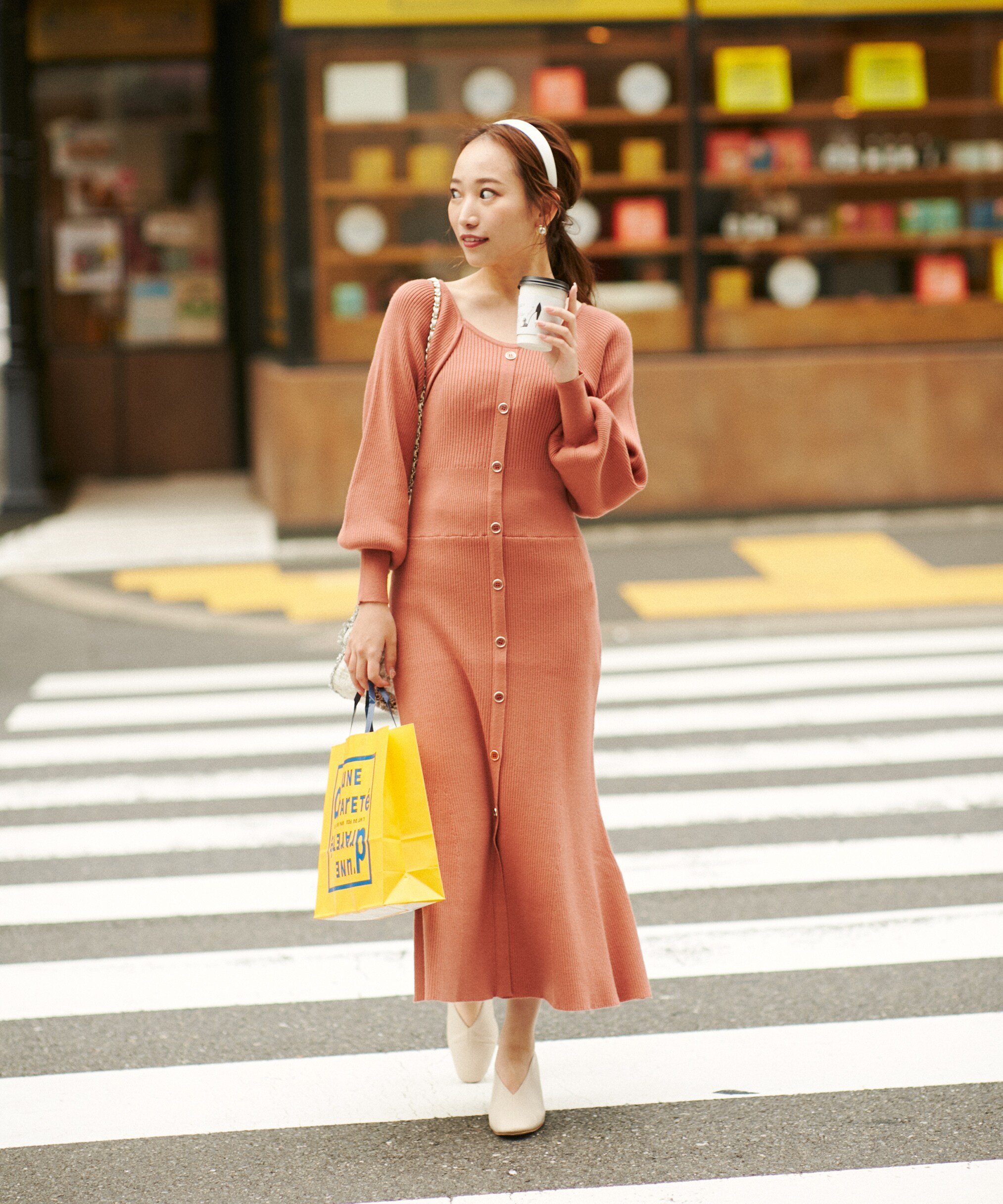 【SALE／50%OFF】PROPORTION BODY DRESSING フロント釦マーメイドニットワンピース プロポーションボディドレッシング ワンピース・ドレス その他のワンピース・ドレス オレンジ グレー グリーン【送料無料】のサムネイル