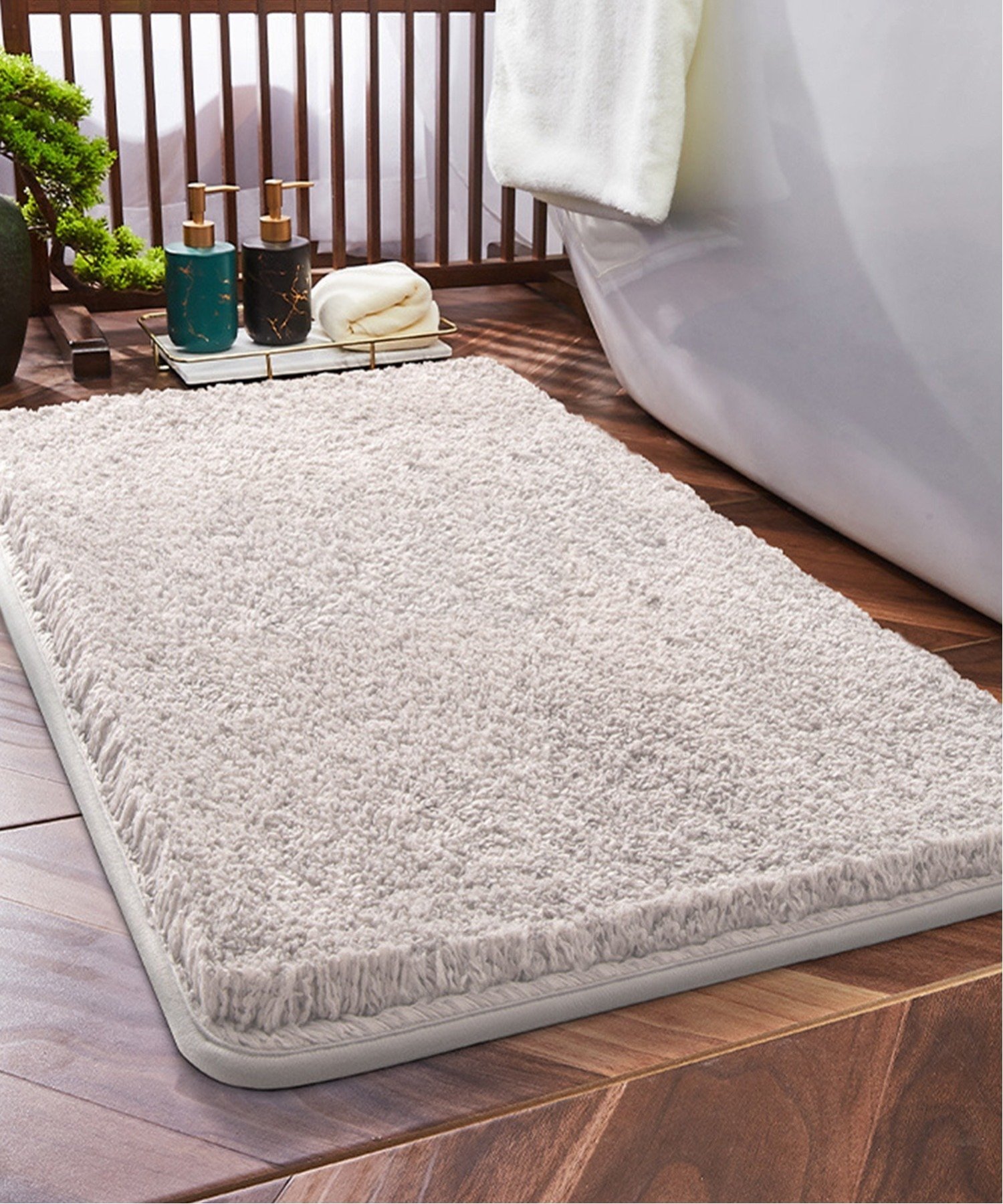 【SALE／20%OFF】aimoha home aimoha home/(W)無地のシンプル超ロングパイル吸水バスマット/玄関マット アイモハ インテリア・生活雑貨 カーペット・ラグ・マット ホワイト グレー ブラウン レッド stylife-13934501 Rakuten Fashion サンプル画像2