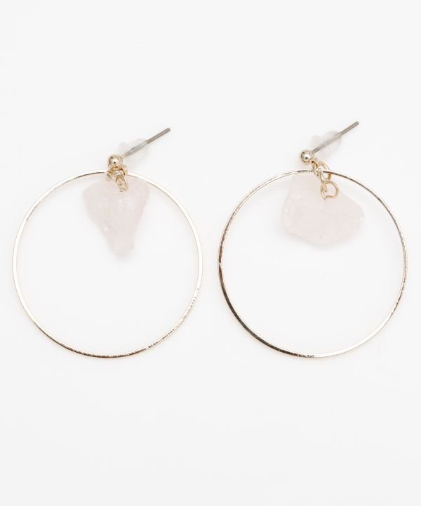 岩座 ラフストーンピアス アミナコレクション アクセサリー・腕時計 ピアス ピンク レッド グリーン イエロー
