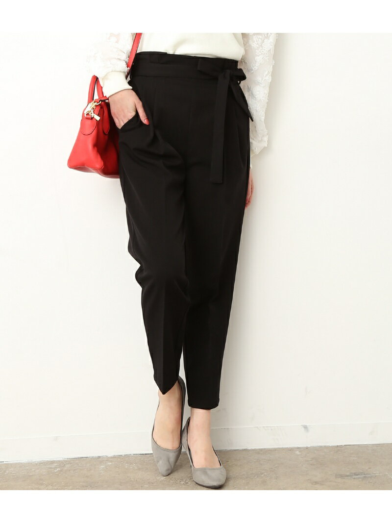 【SALE／70%OFF】VIS ハイウエストテーパードパンツ ビス パンツ その他のパンツ ブラック ブラウンのサムネイル