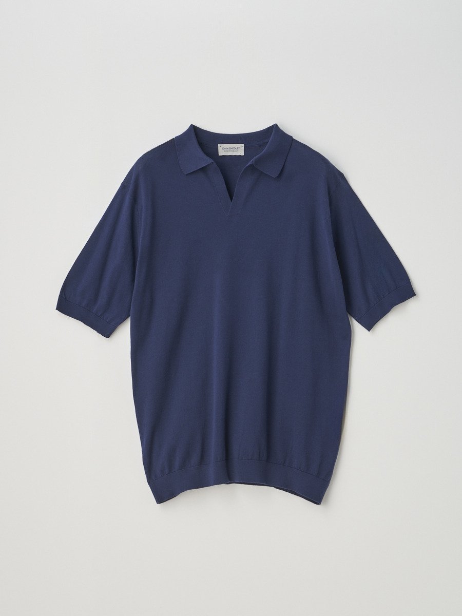 ジョンスメドレー JOHN SMEDLEY Skipper collar Shirt ｜ SYRES ｜ 30G MODERN FIT ジョンスメドレー トップス ニット ネイビー【送料無料】