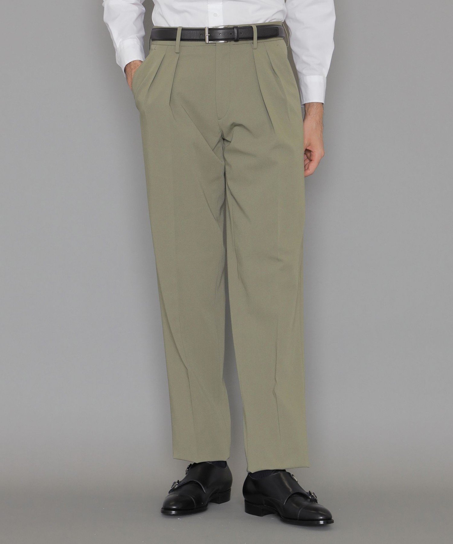 【SALE/40%OFF】MACKINTOSH LONDON パワーストレッチ2インプリーツトラウザーズ マッキントッシュ ロンドン パンツ スラックス・ドレスパンツ グリーン ベージュ【送料無料】