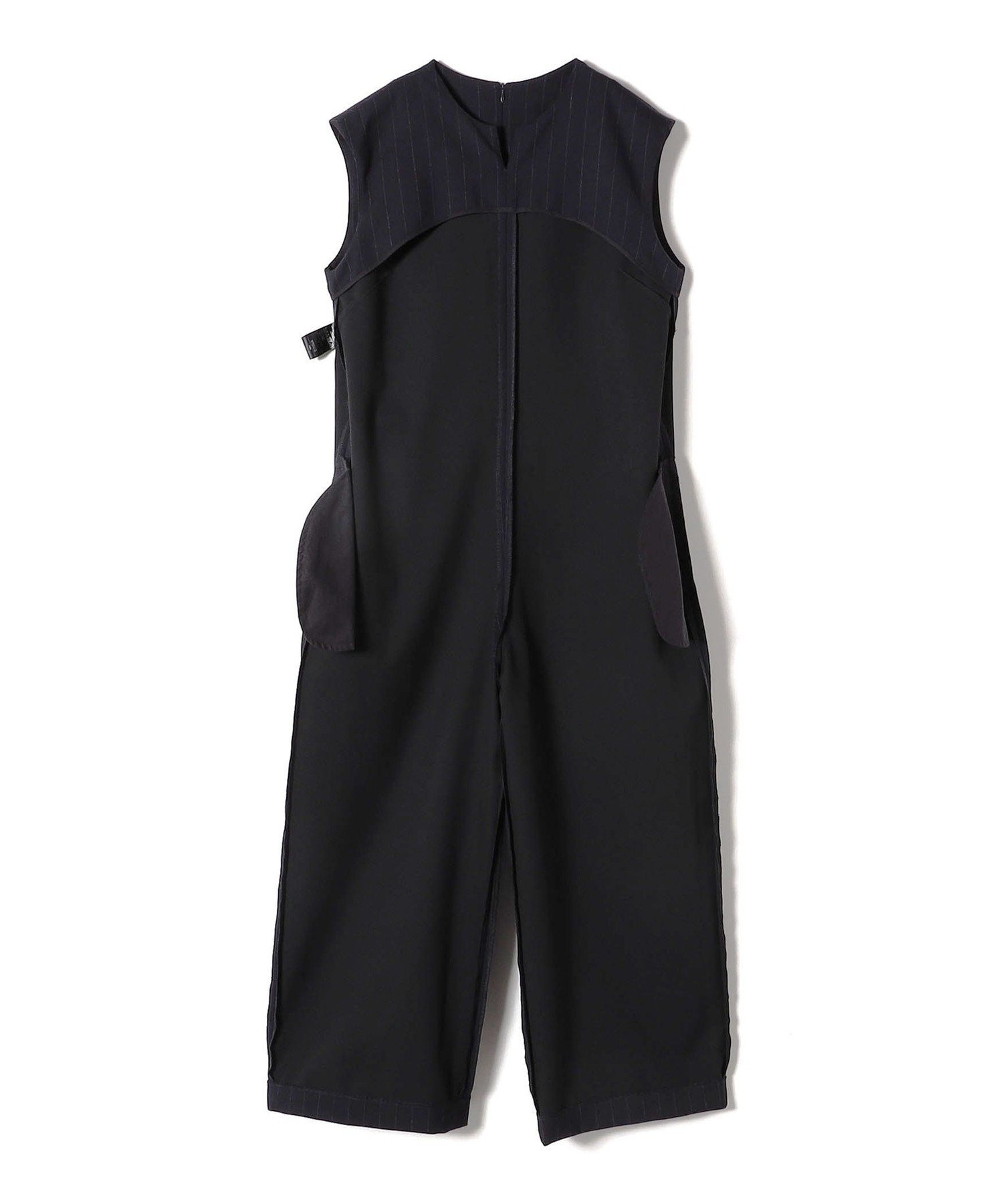 【SALE／50%OFF】SHIPS WOMEN SHIPS Primary Navy Label:梳毛 ストライプ サロペット シップス オールインワン・オーバーオール オーバーオール・サロペット ネイビー【送料無料】