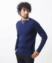 MICHEL KLEIN HOMME リブ編みVネックニット ミッシェルクランオム トップス ニット パープル ネイビー グレー【送料無料】(4)