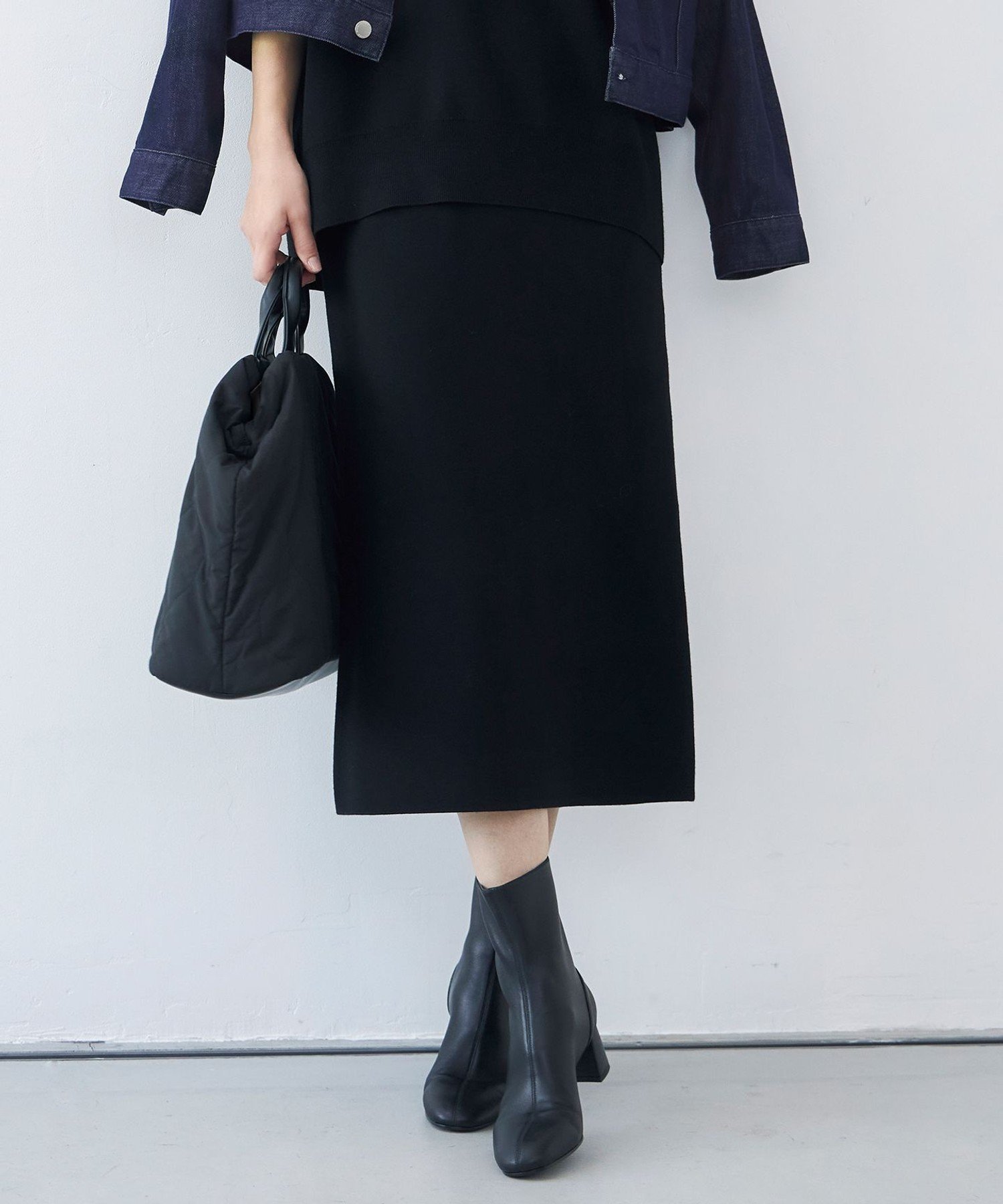 【SALE／40%OFF】自由区 【カタログ掲載・セットアップ対応・洗える】スムージーニット スカート ジユ..