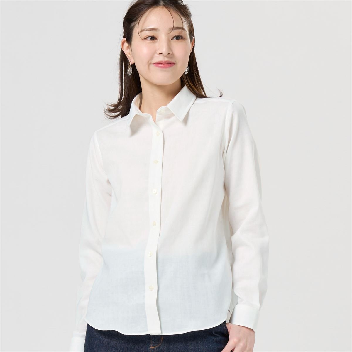 Pitta Re:) 【Pitta Re:)】 カジュアルシャツ ふわっとガーゼシャツ 長袖 綿100% レディース BL02J100AB14R4G-90 トーキョーシャツ トップス シャツ・ブラウス ホワイト