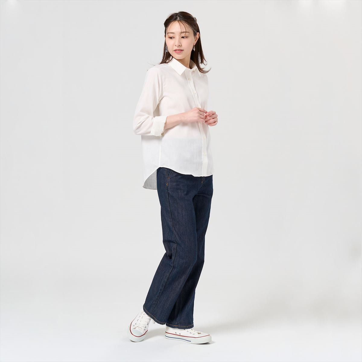 Pitta Re:) 【Pitta Re:)】 カジュアルシャツ ふわっとガーゼシャツ 長袖 綿100% レディース BL02J100AB14R4G-90 トーキョーシャツ トップス シャツ・ブラウス ホワイト