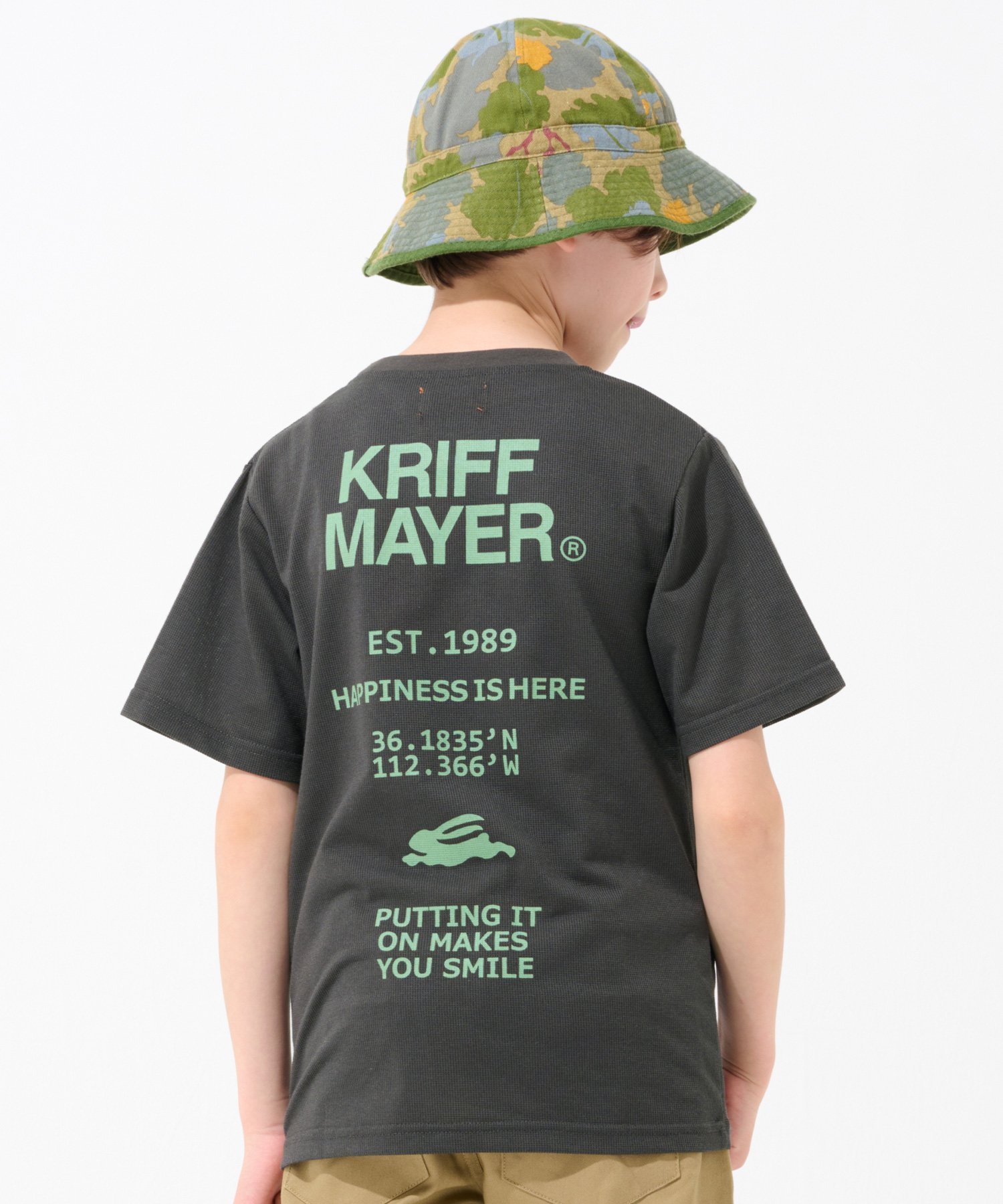 【SALE／20%OFF】KRIFF MAYER (K)さらっとプリントT(ロゴ) クリフメイヤー トップス カットソー・Tシャツ グレー イエロー カーキグリーン
