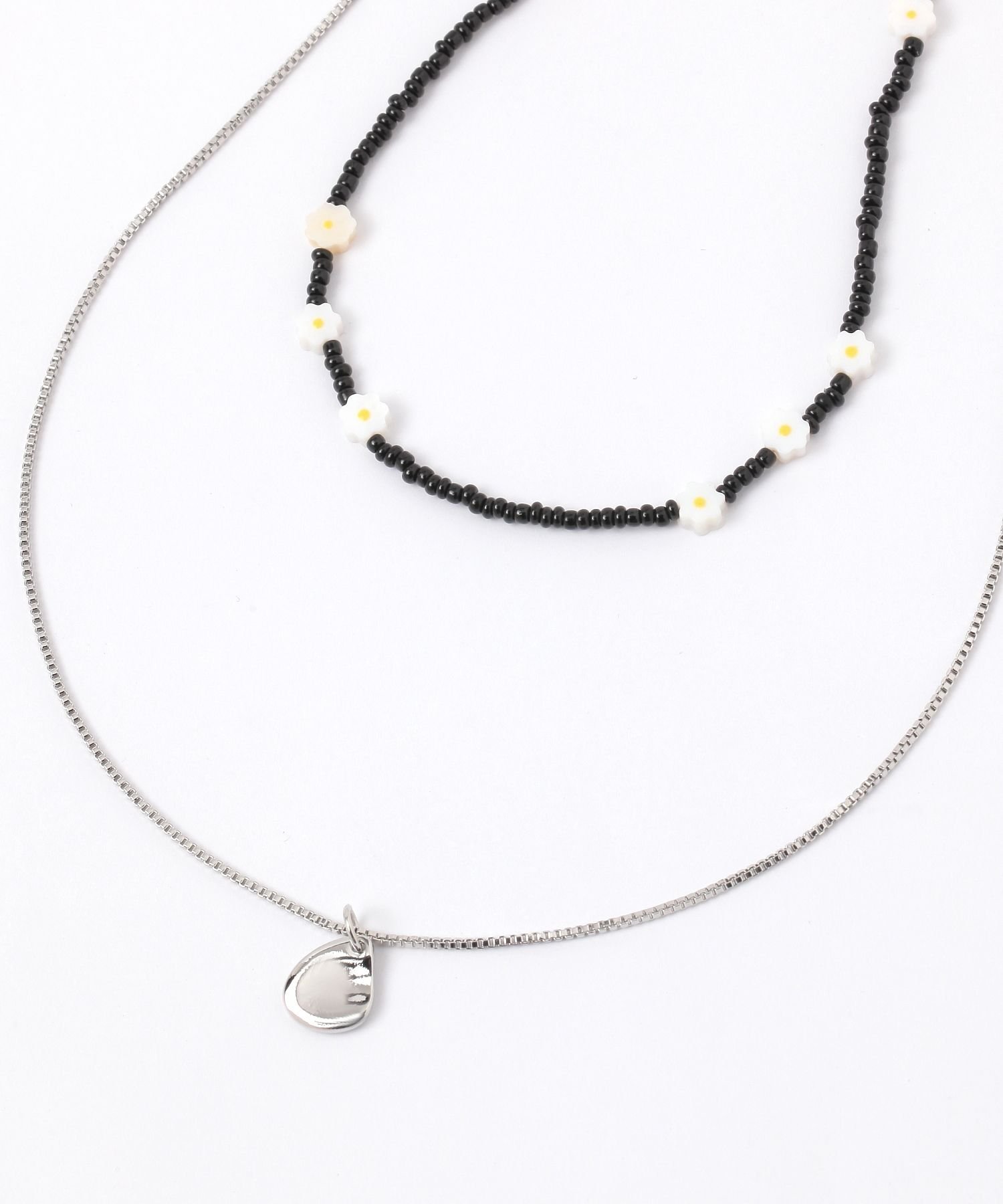 【SALE／50%OFF】GLOBAL WORK シェル小花2連ネックレス/491944 グローバルワーク アクセサリー・腕時計 ネックレス グリーン ブラック