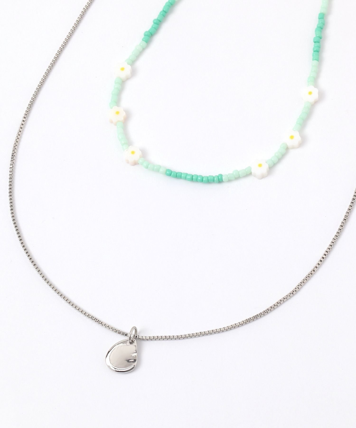 【SALE／60%OFF】GLOBAL WORK シェル小花2連ネックレス/491944 グローバルワーク アクセサリー・腕時計 ネックレス グリーン ブラック stylife-15107990 Rakuten Fashion サンプル画像3
