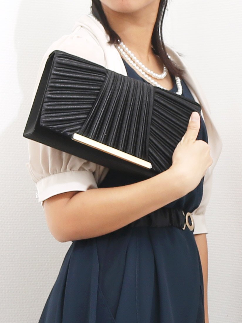 cache cache カシュカシュ cachecache / チェーンショルダー付きクラッチバッグ アンビリオン バッグ ハンドバッグ ブラック【送料無料】