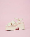 【SALE/30%OFF】QUEENS COURT 【LENA】シャーリングプラットフォームサンダル クイーンズコート シューズ・靴 その他のシューズ・靴 ブラ...