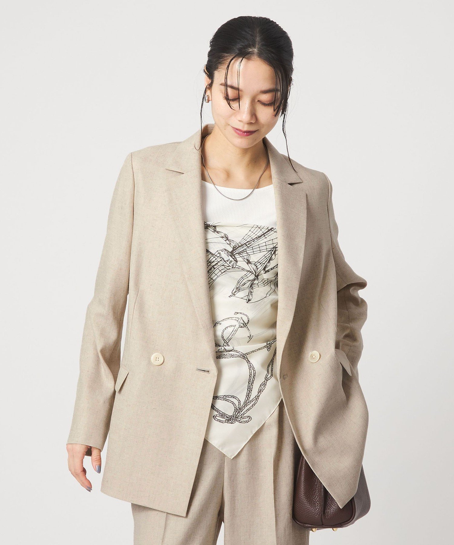 UNITED ARROWS green label relaxing [size SHORTあり]リネンライク 2B ジャケット ユナイテッドアローズ グリーンレーベルリラクシング ジャケット・アウター テーラードジャケット・ブレザー ネイビー ブラウン ホワイト【送料無料】 2