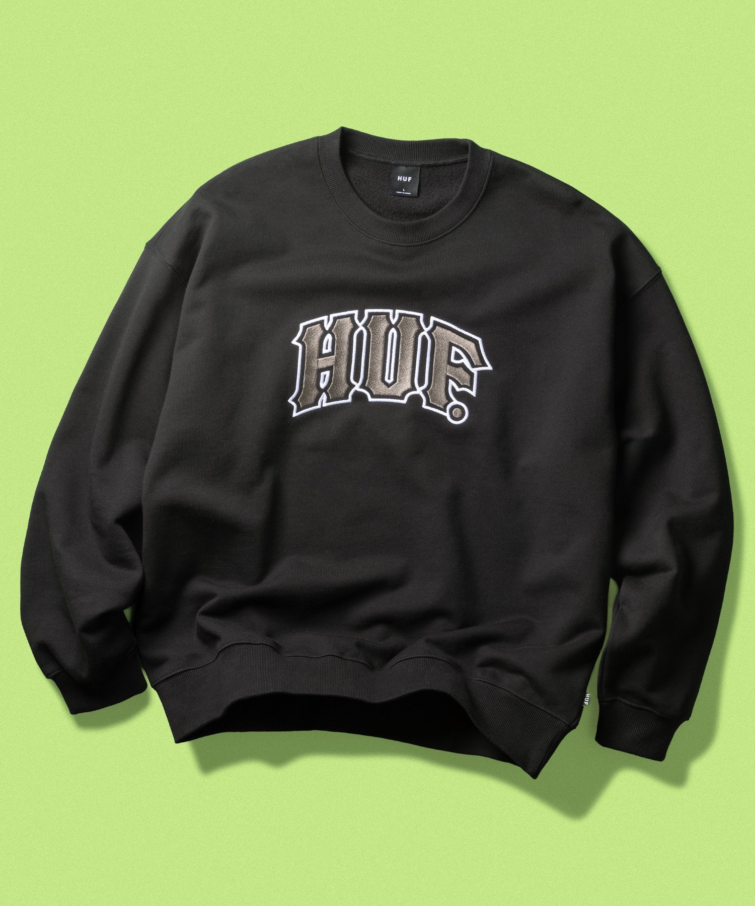 CLASSIC ARCH CREW / HUF ハフ スウェット ハフ トップス スウェット・トレーナー ブラック グレー