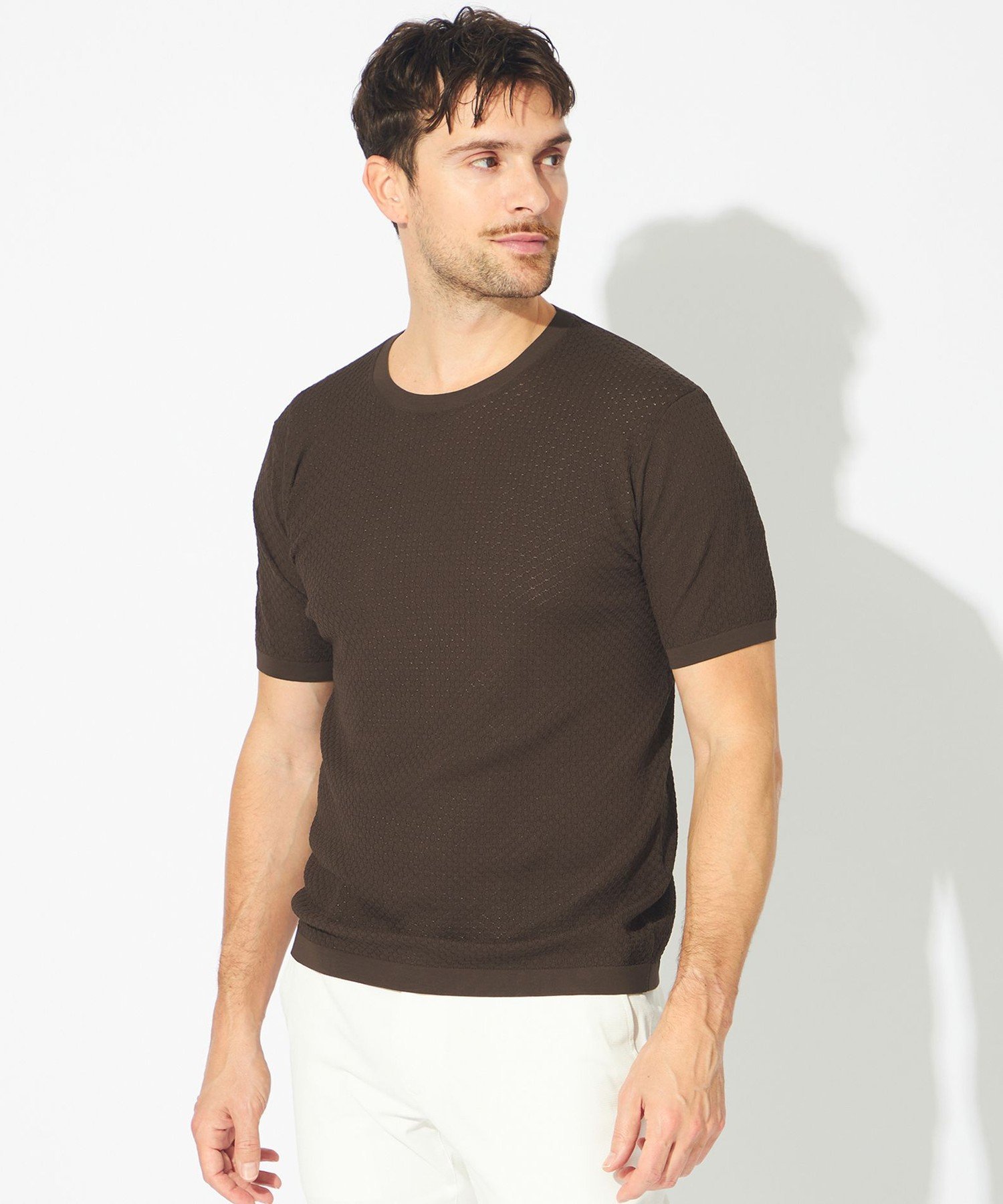 【SALE／30%OFF】EPOCA UOMO *Safari5月号掲載*コットンライトニットT エポカ トップス ニット ネイビー【送料無料】