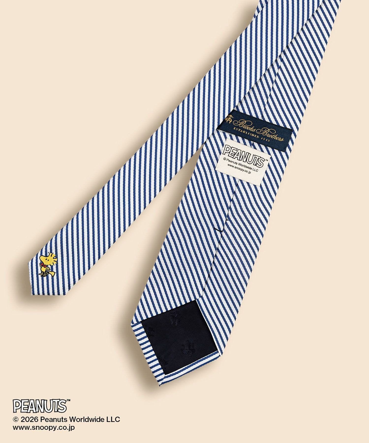 BROOKS BROTHERS Brooks Brothers × PEANUTS シルク シアサッカー スヌーピー&ウッドストック ジャカードタイ ブルックス ブラザーズ スーツ・フォーマル ネクタイ・蝶ネクタイ ブルー【送料無料】