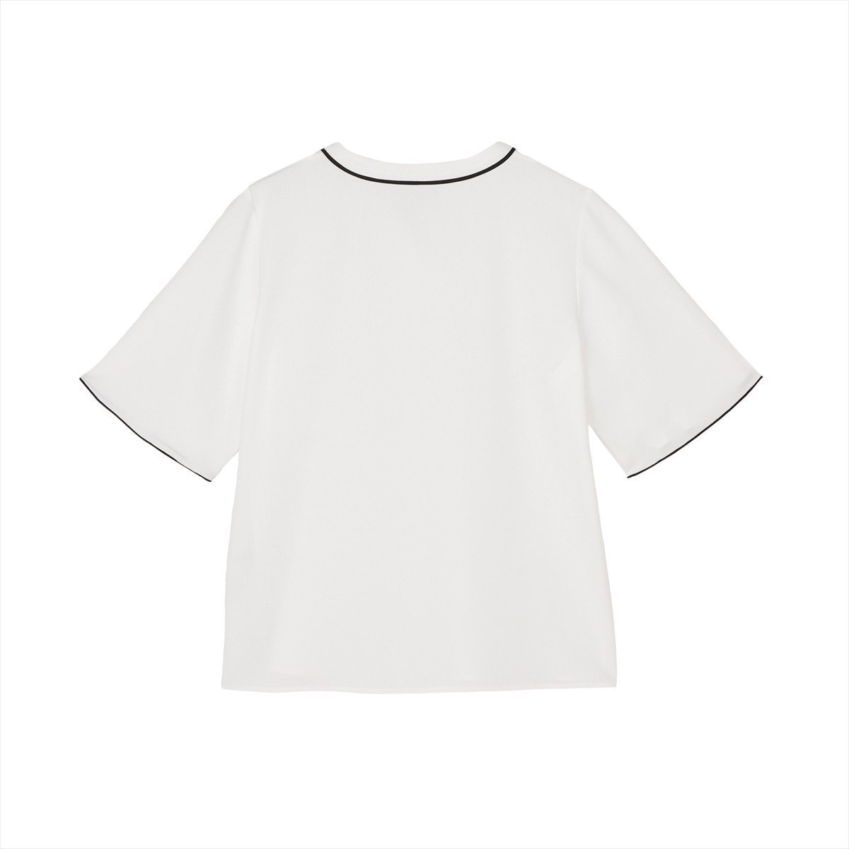 配色パイピング ジョーゼット ブラウス 五分袖 レディース BL02K101YL30S00-90 トーキョーシャツ トップス シャツ・ブラウス ホワイト
