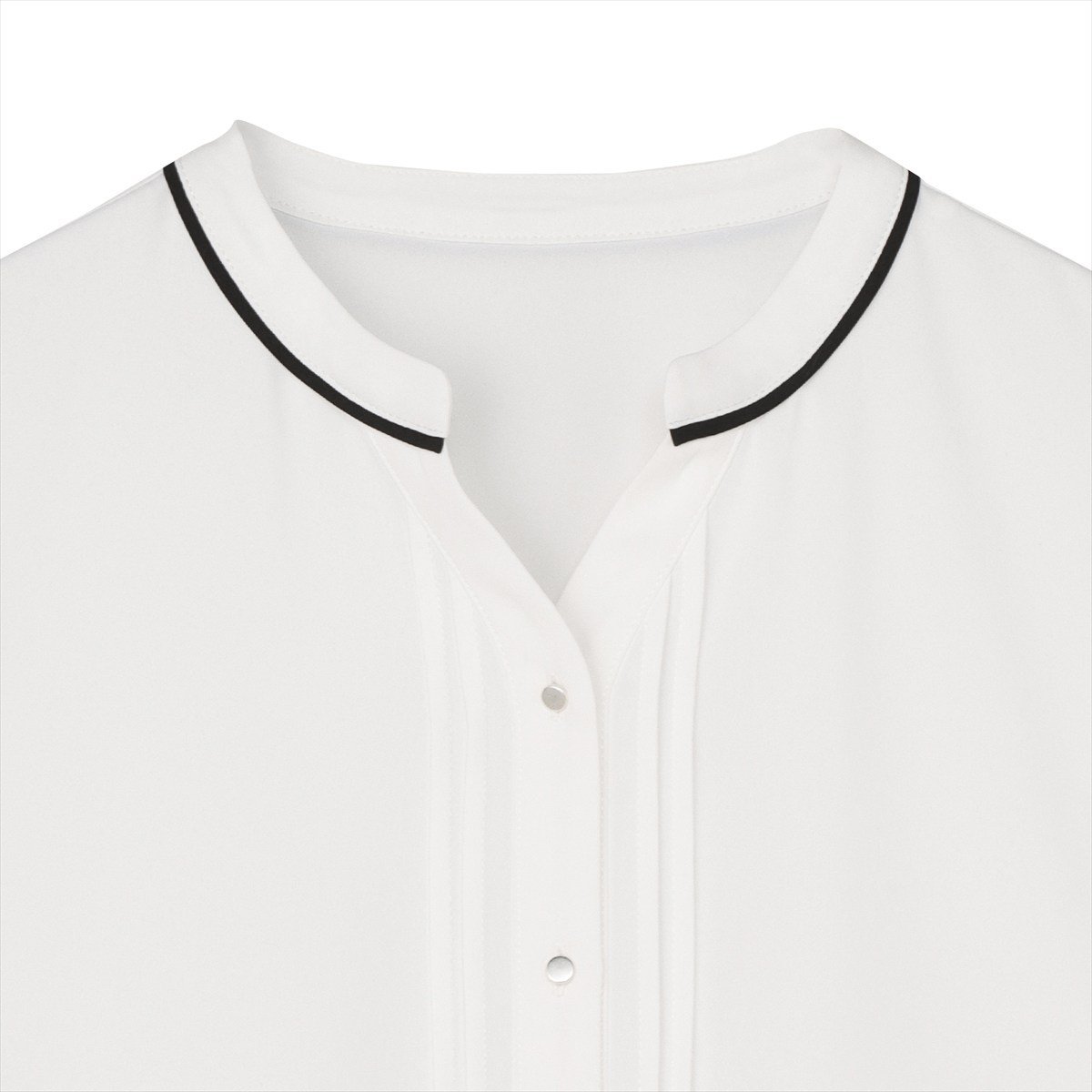 配色パイピング ジョーゼット ブラウス 五分袖 レディース BL02K101YL30S00-90 トーキョーシャツ トップス シャツ・ブラウス ホワイト