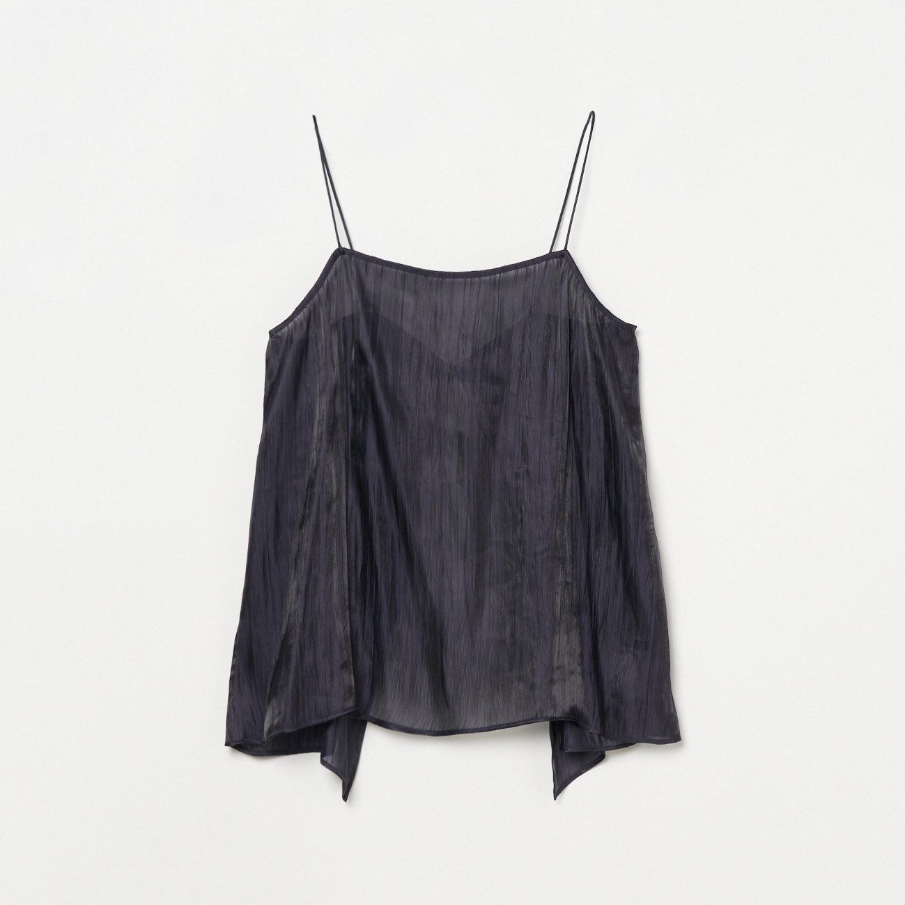 HELIOPOLE SHINY SHEER RIPPLE CAMISOLE エリオポール トップス シャツ・ブラウス ブラック カーキグリーン【送料無料】