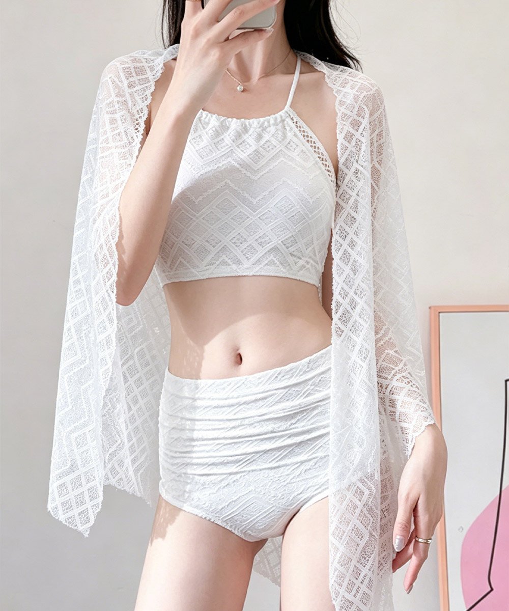 【SALE／34%OFF】miniministore セパレート3点セット水着ハイウエスト美脚 ミニミニストア 水着・スイムグッズ 水着 ホワイト