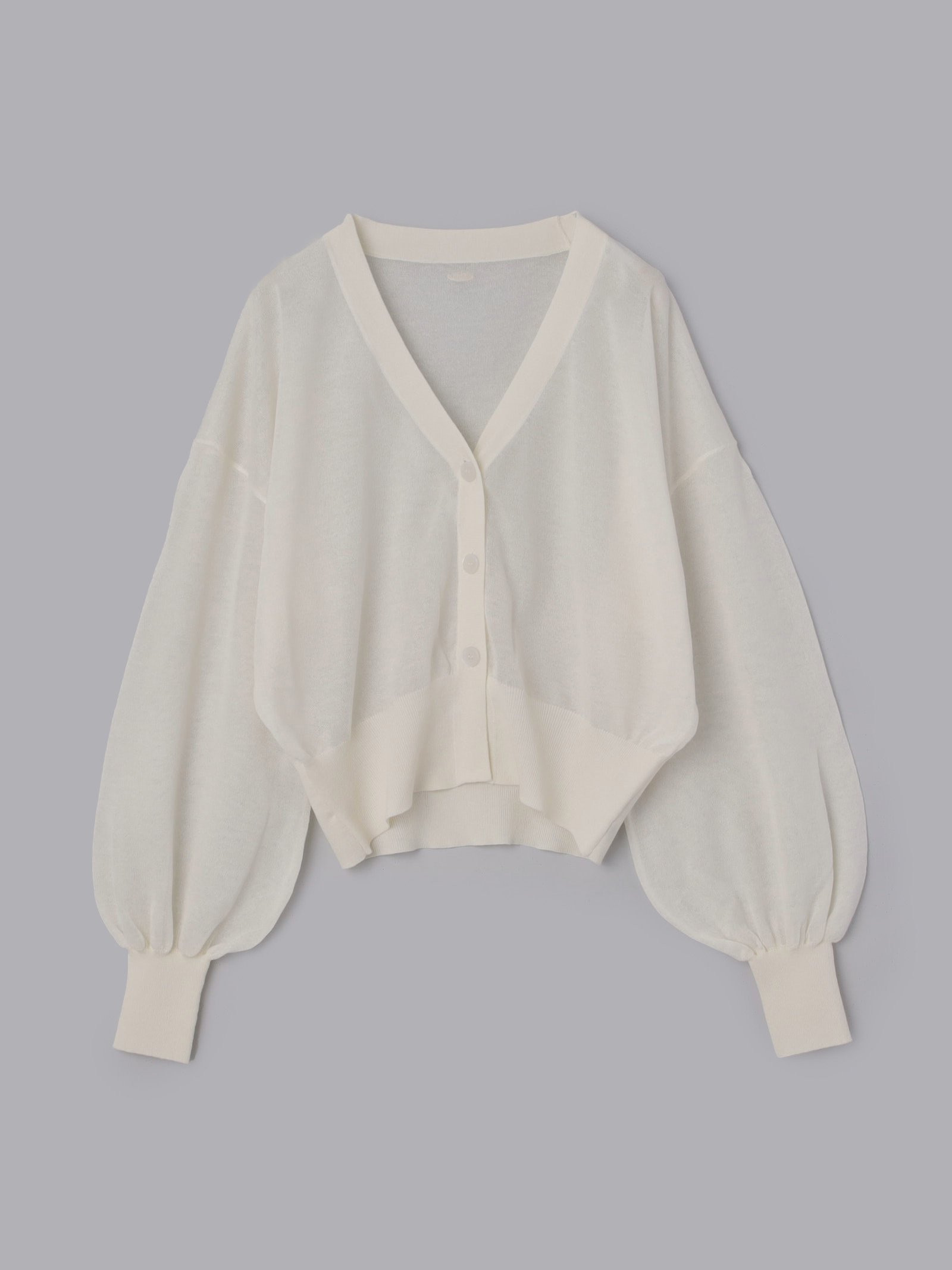 【SALE／30%OFF】Olu. シアーボリュームカーディガン オルドット トップス カーディガン イエロー ホワイト ブルー【送料無料】