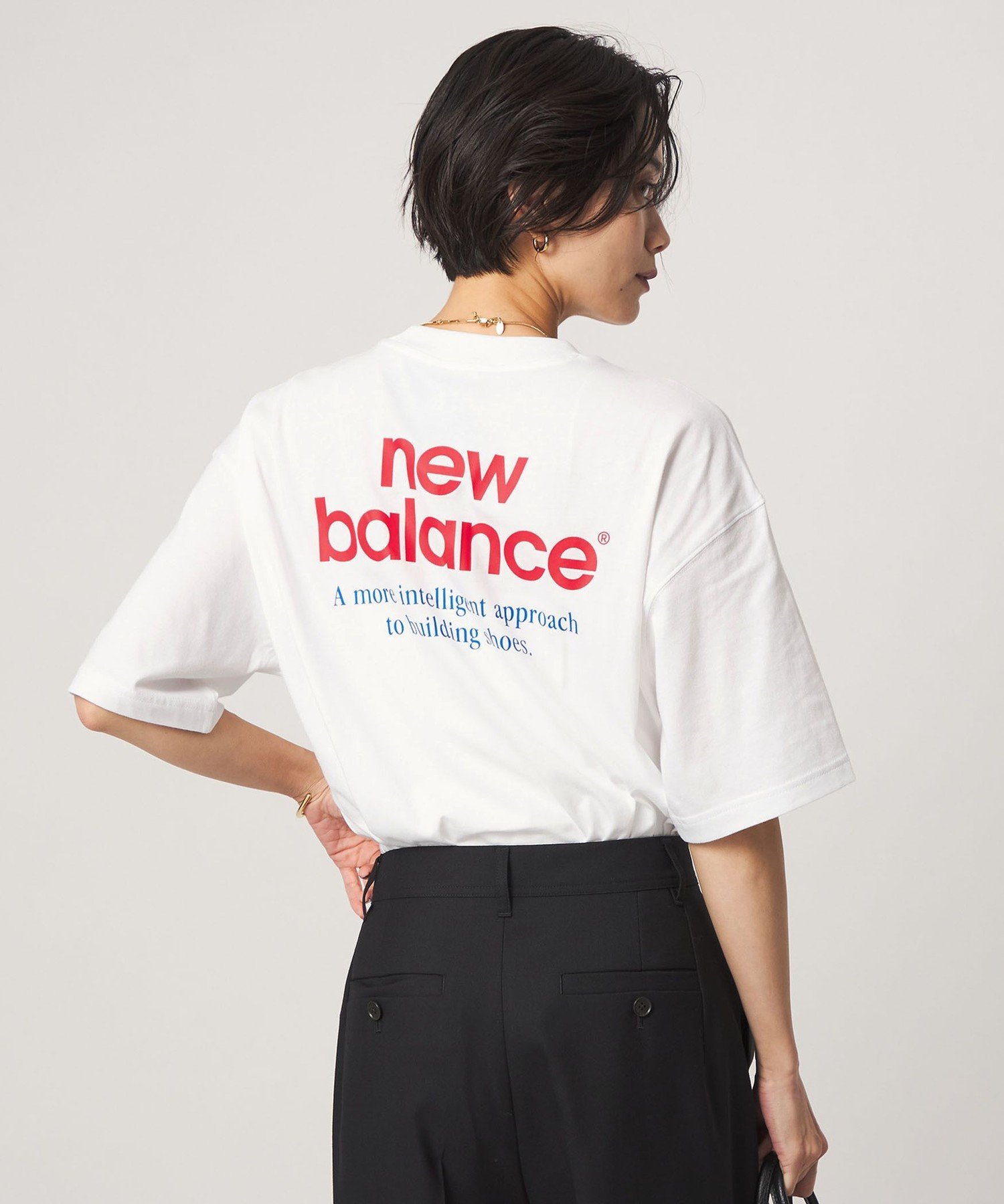 ＜New Balance＞グラフィック Tシャツ ユナイテッドアローズ グリーンレーベルリラクシング トップス カットソー・Tシャツ ホワイト ブラック